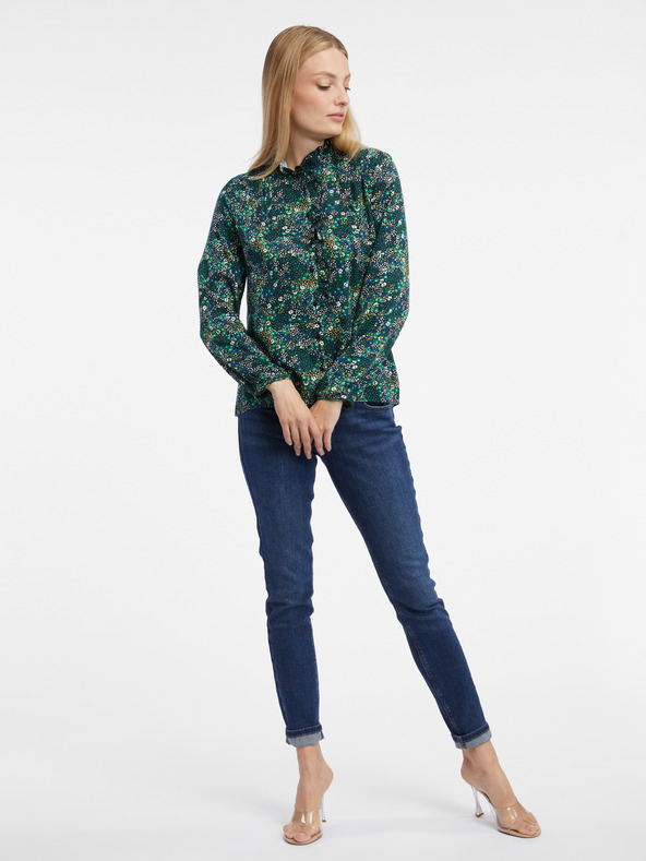 Orsay ORSAY sötétzöld női virágos blúz