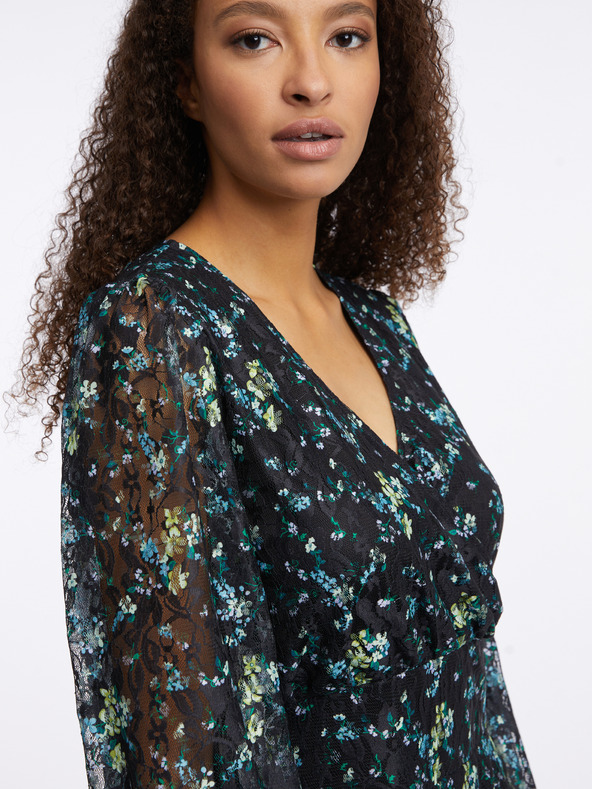 Orsay ORSAY fekete virágmintás női ruha