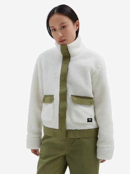 Vans VANS Tevis Sherpa Fleece kabát nőknek Fehér és zöld