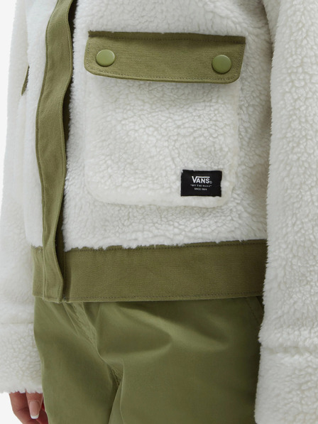 Vans VANS Tevis Sherpa Fleece kabát nőknek Fehér és zöld