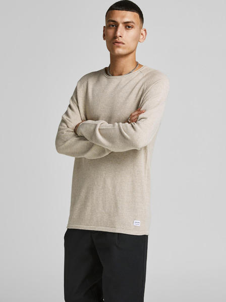 Jack & Jones Krémszínű férfi alap Jack & Jones Ehill pulóver