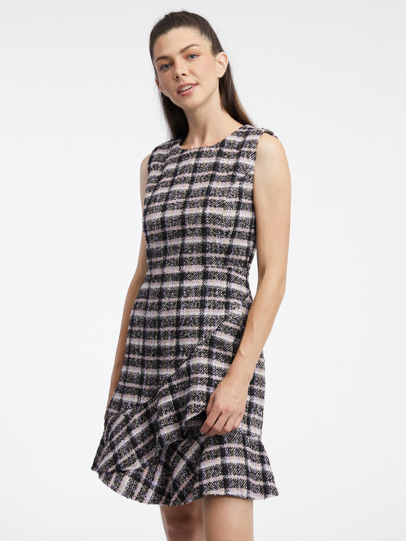 Orsay ORSAY rózsaszín és fekete női tweed ruha