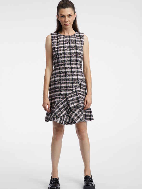 Orsay ORSAY rózsaszín és fekete női tweed ruha