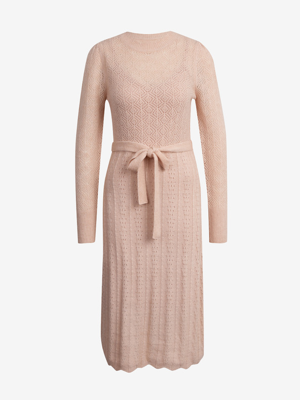 Orsay ORSAY világos rózsaszín női pulóverruha gyapjúkeverékkel