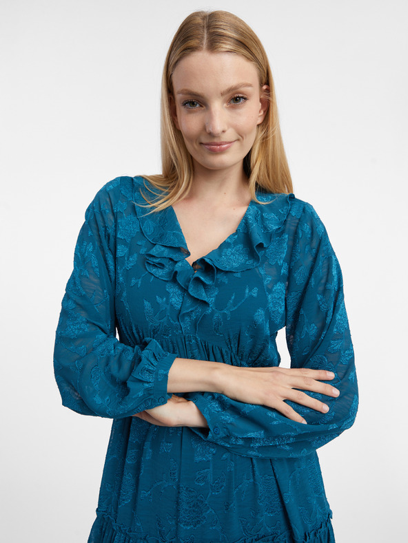 Orsay ORSAY kék női virágos midi ruha