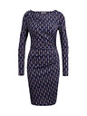 Orsay ORSAY sötétkék női mintás bundás ruha