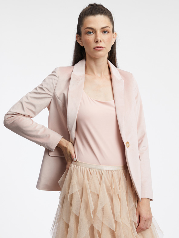 Orsay ORSAY világos rózsaszín női bársony kabát