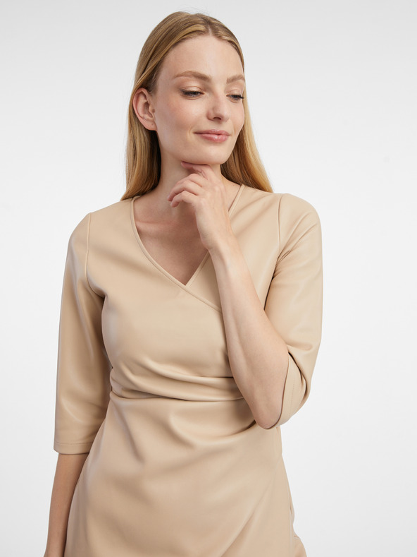 Orsay ORSAY bézs női műbőr ruha