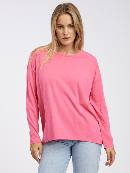 Noisy May Sötét rózsaszín női basic oversize hosszú ujjú póló Noisy May Mathilde