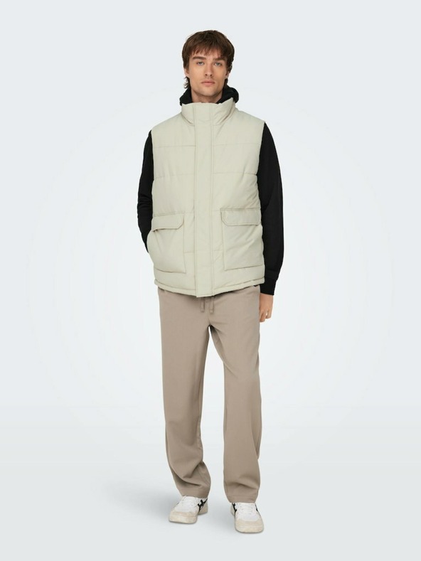 ONLY & SONS Világosszürke férfi ONLY & SONS Carl steppelt kabát