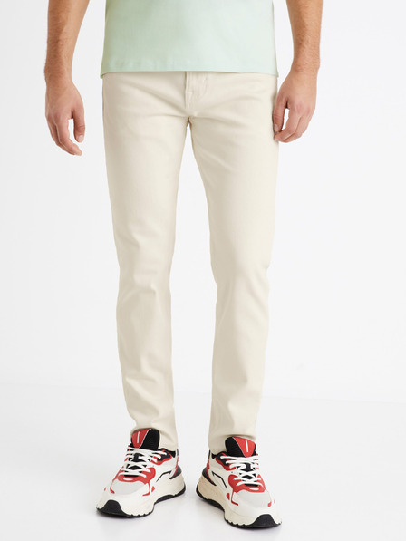 Celio Krémszínű férfi slim fit farmernadrág Celio C25 Dolasi