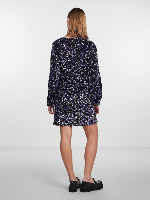 Pieces Fekete női flitteres ruha Pieces Kam