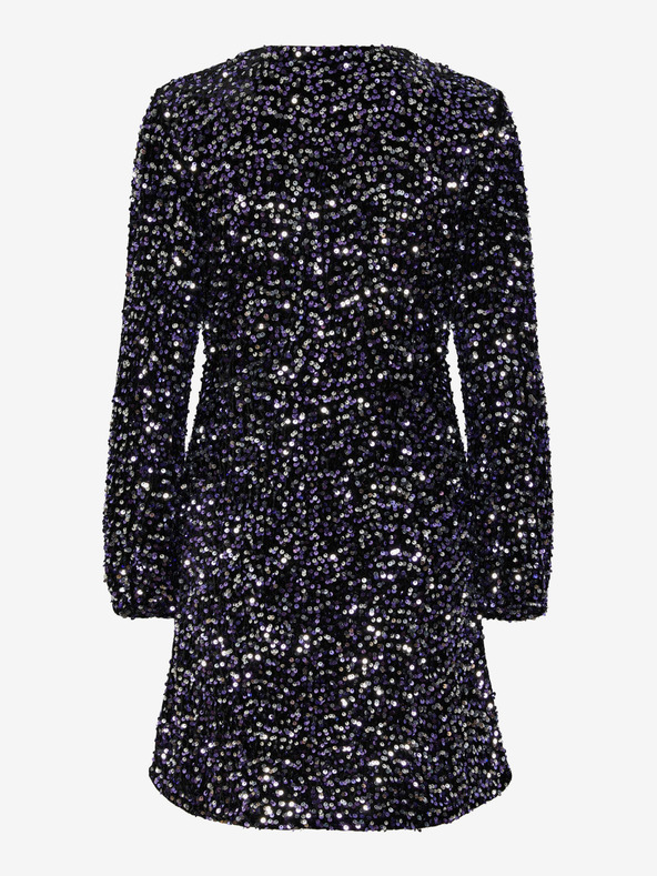 Pieces Fekete női flitteres ruha Pieces Kam