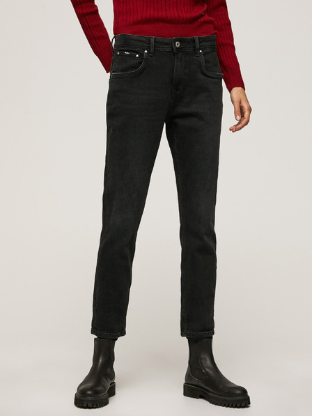 Pepe Jeans Fekete női mom fit farmer Pepe Jeans Violet