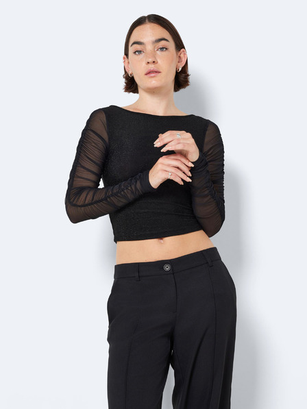 Noisy May Fekete női crop top póló Noisy May Louise