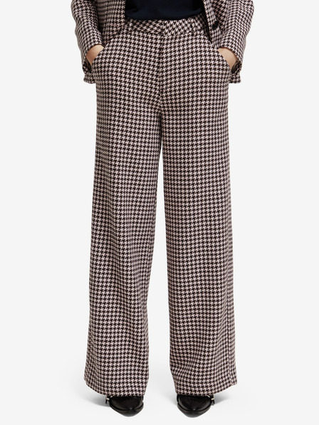 Scotch & Soda Bézs női gyapjúkeverékből készült mintás nadrág Scotch & Soda