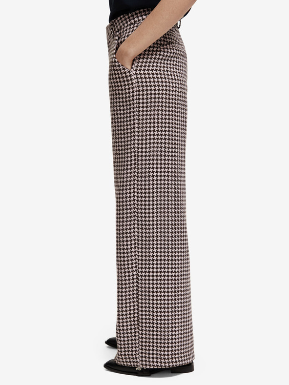 Scotch & Soda Bézs női gyapjúkeverékből készült mintás nadrág Scotch & Soda