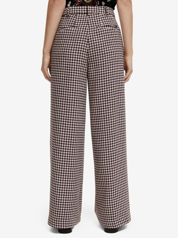 Scotch & Soda Bézs női gyapjúkeverékből készült mintás nadrág Scotch & Soda