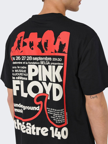 ONLY & SONS Fekete férfi rövid ujjú ONLY & SONS Pink Floyd rövid ujjú póló