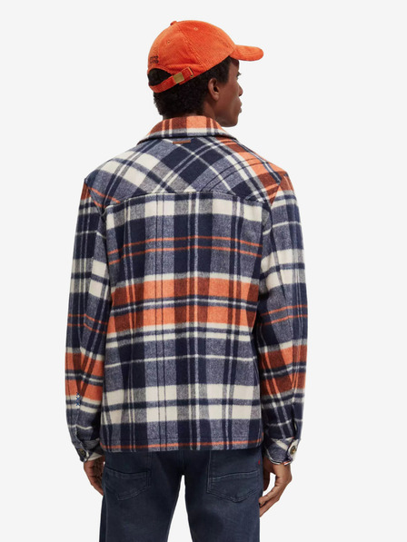 Scotch & Soda Kék férfi ing könnyű kabát Scotch & Soda gyapjúkeverékkel