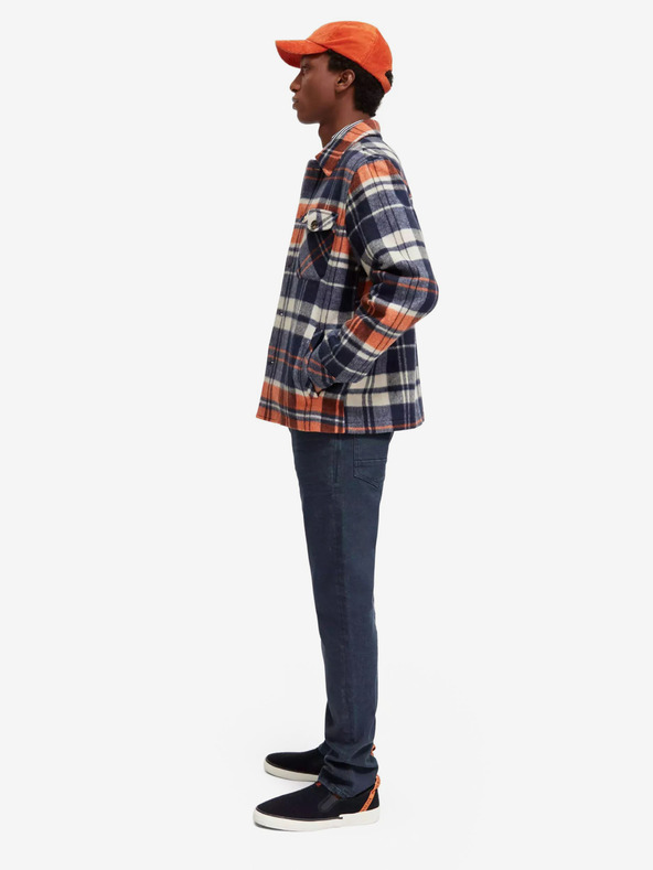 Scotch & Soda Kék férfi ing könnyű kabát Scotch & Soda gyapjúkeverékkel