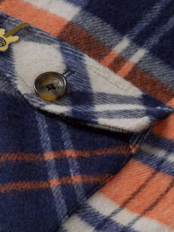 Scotch & Soda Kék férfi ing könnyű kabát Scotch & Soda gyapjúkeverékkel