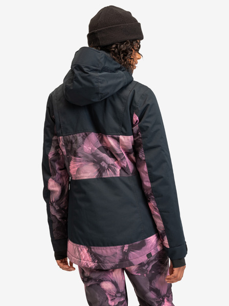 Roxy Roxy Presence Parka fekete és rózsaszín női síelős virágos kabát