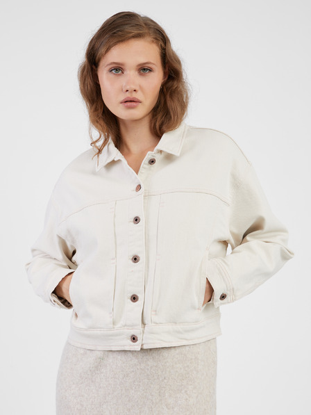 Pepe Jeans Krém színű női Pepe Jeans Foxy farmerdzseki