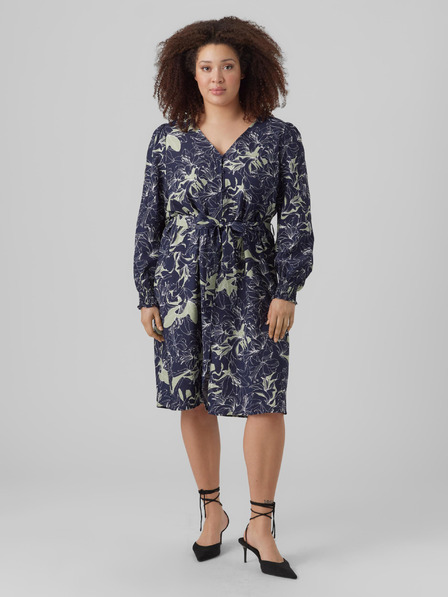 Vero Moda Curve Sötétkék női mintás pólóruha VERO MODA Abbi Abbi