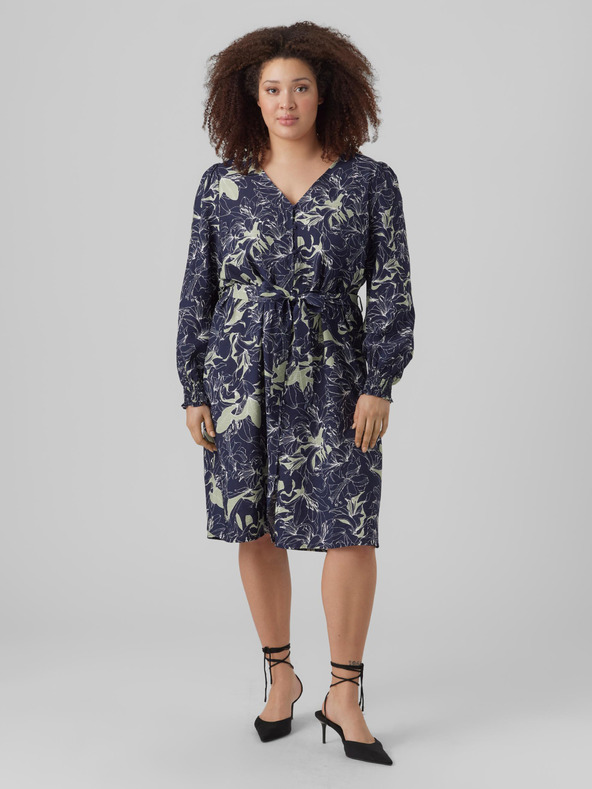 Vero Moda Curve Sötétkék női mintás pólóruha VERO MODA Abbi Abbi