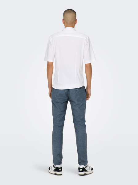 ONLY & SONS Kék férfi chino nadrág vászonnal ONLY & SONS Mark