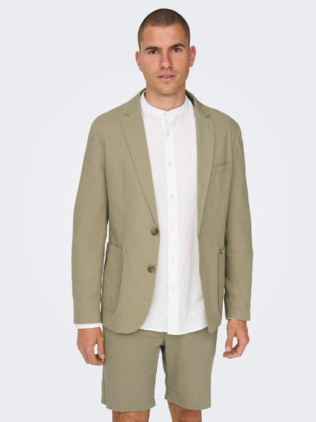 ONLY & SONS Bézs színű férfi lenvászon keverék kabát ONLY & SONS Eve