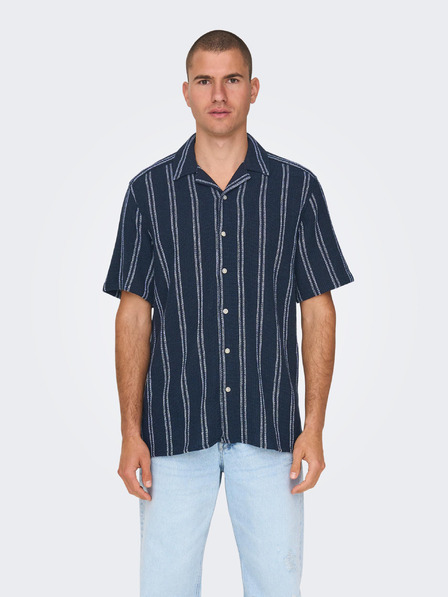 ONLY & SONS Sötétkék férfi ONLY & SONS Trev csíkos férfi ing