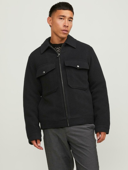 Jack & Jones Fekete férfi gyapjúkeverék dzseki Jack & Jones Baxter dzseki Jack & Jones Baxter dzseki