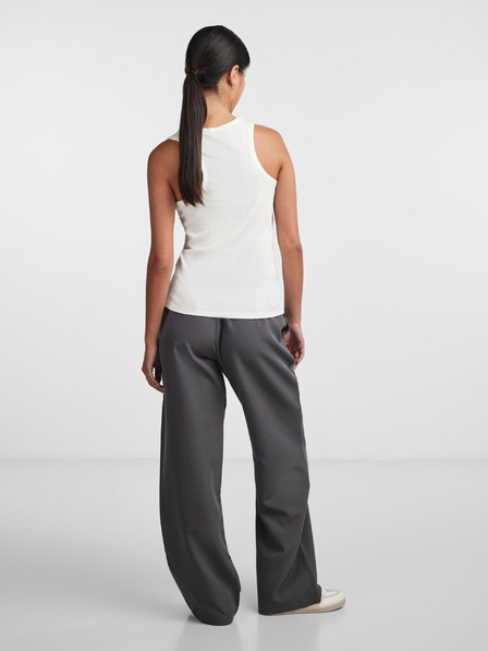 Pieces Fehér Női bordázott Basic Tank Top Pieces Hand