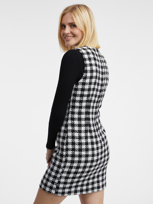 Orsay ORSAY fehér-fekete női kockás ruha