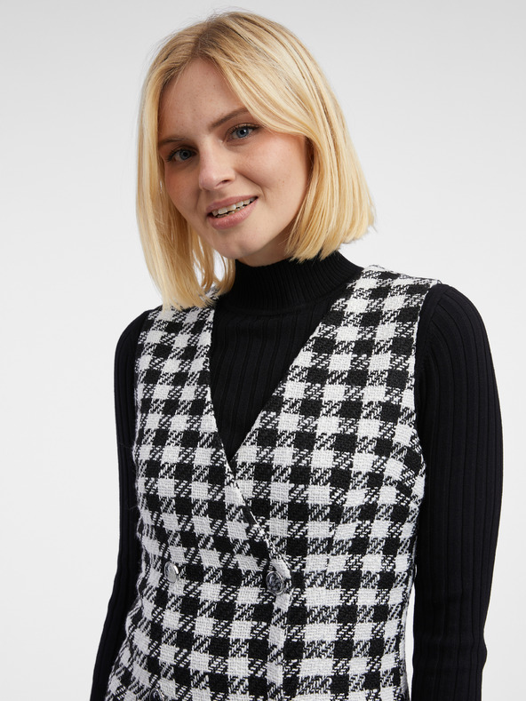 Orsay ORSAY fehér-fekete női kockás ruha