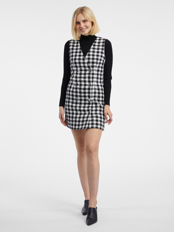 Orsay ORSAY fehér-fekete női kockás ruha