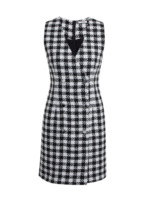 Orsay ORSAY fehér-fekete női kockás ruha