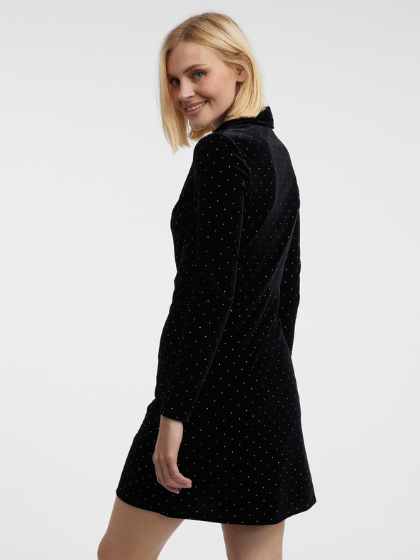 Orsay ORSAY fekete női mintás bársonyruha