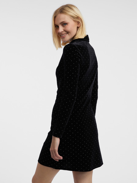 Orsay ORSAY fekete női mintás bársonyruha