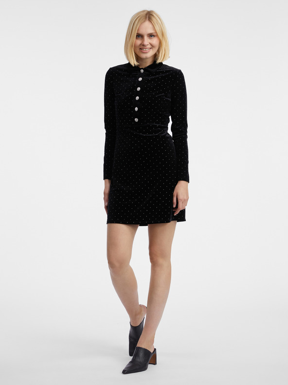 Orsay ORSAY fekete női mintás bársonyruha