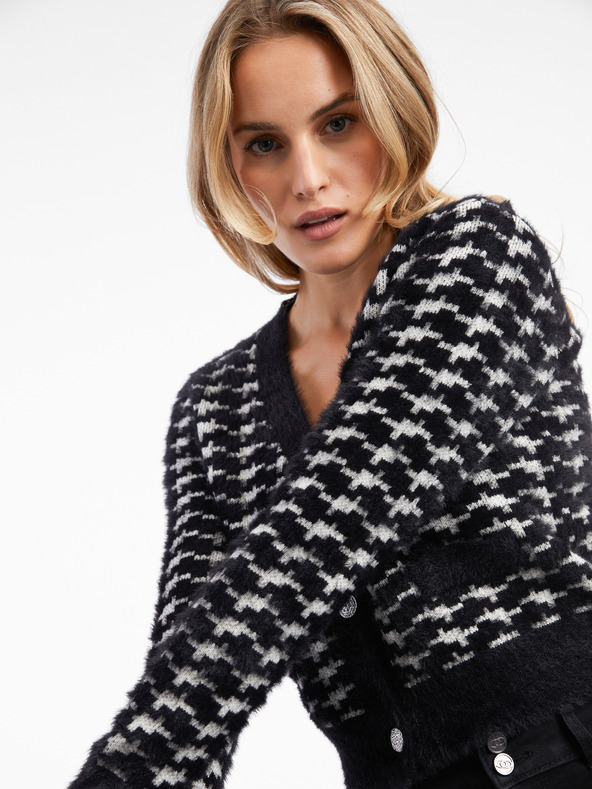 Orsay ORSAY fehér-fekete női mintás kardigán