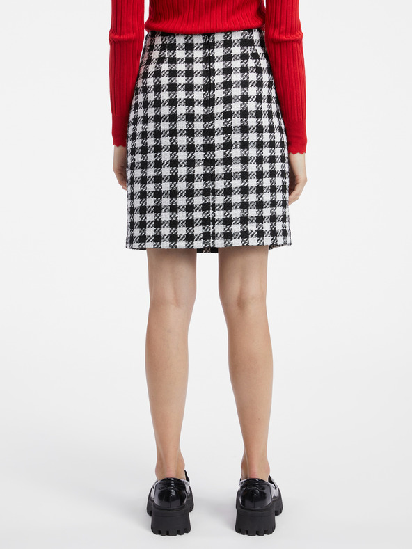 Orsay ORSAY fehér-fekete kockás női szoknya