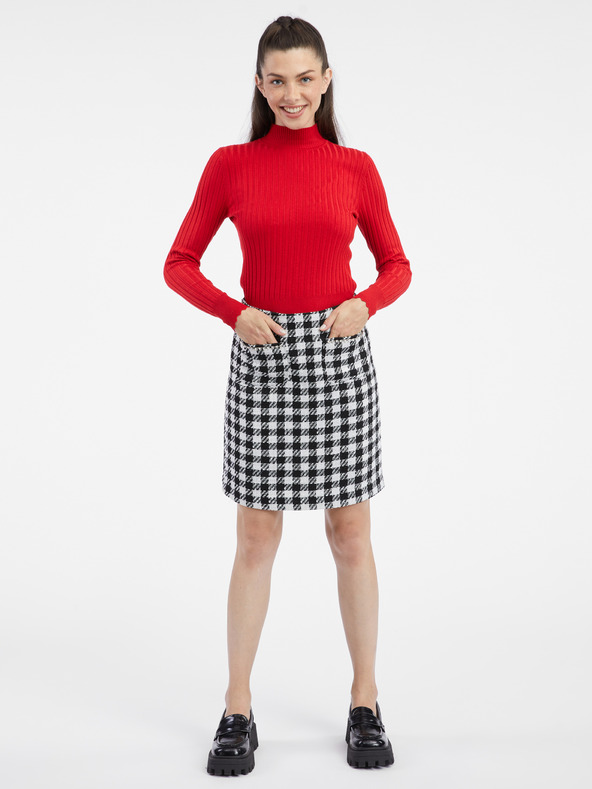 Orsay ORSAY fehér-fekete kockás női szoknya