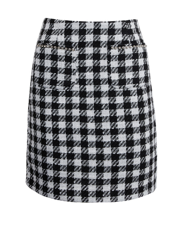 Orsay ORSAY fehér-fekete kockás női szoknya
