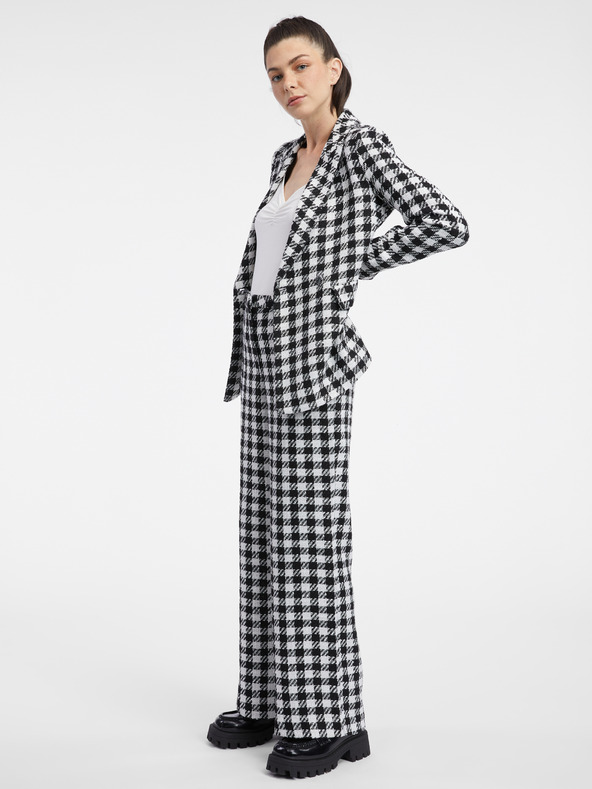 Orsay ORSAY fehér-fekete női kockás kabát