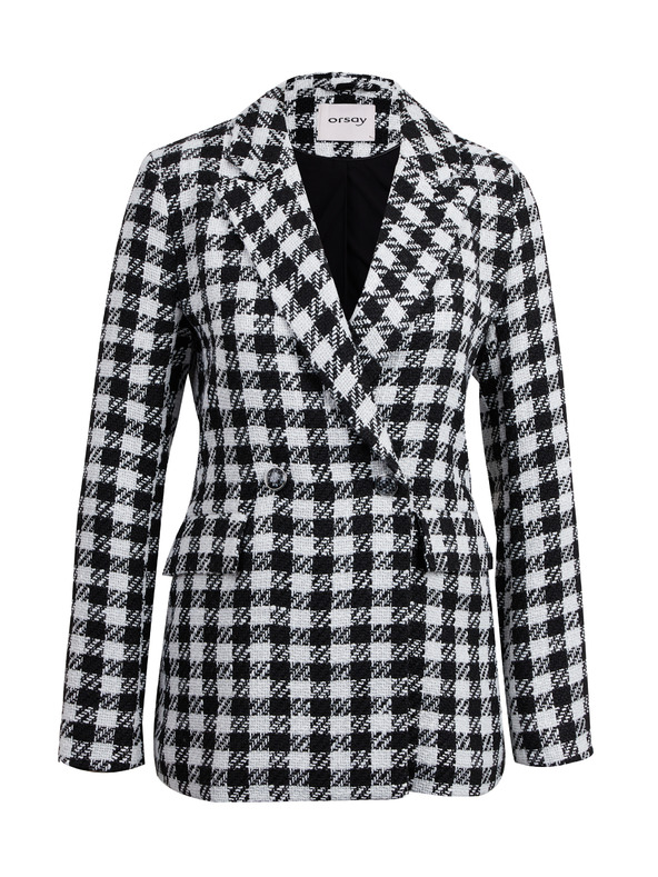 Orsay ORSAY fehér-fekete női kockás kabát
