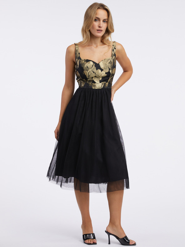 Orsay ORSAY arany és fekete női virágos ruha