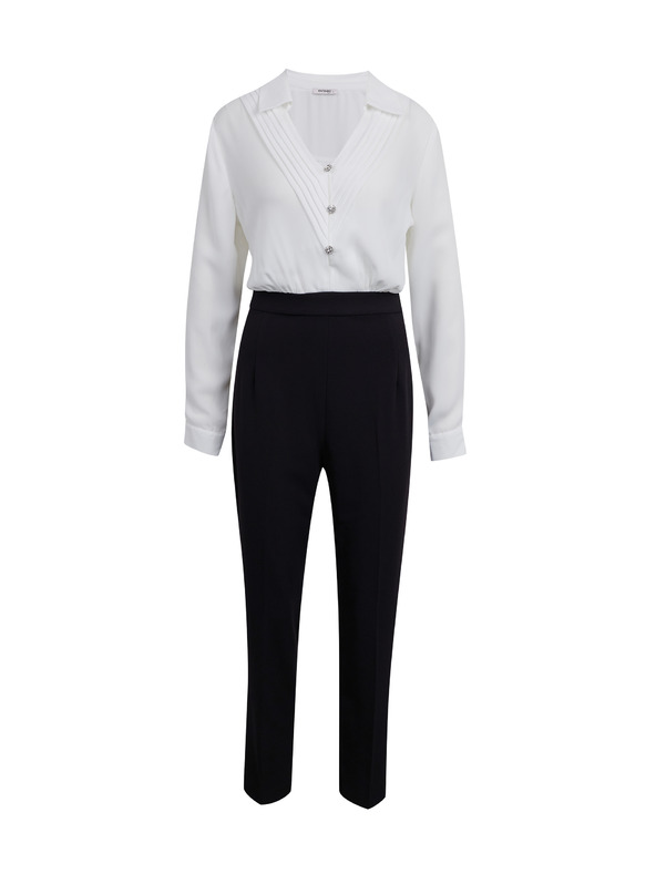 Orsay ORSAY fekete-fehér női kezeslábas